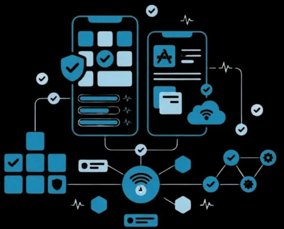 Mobile app development process illustration