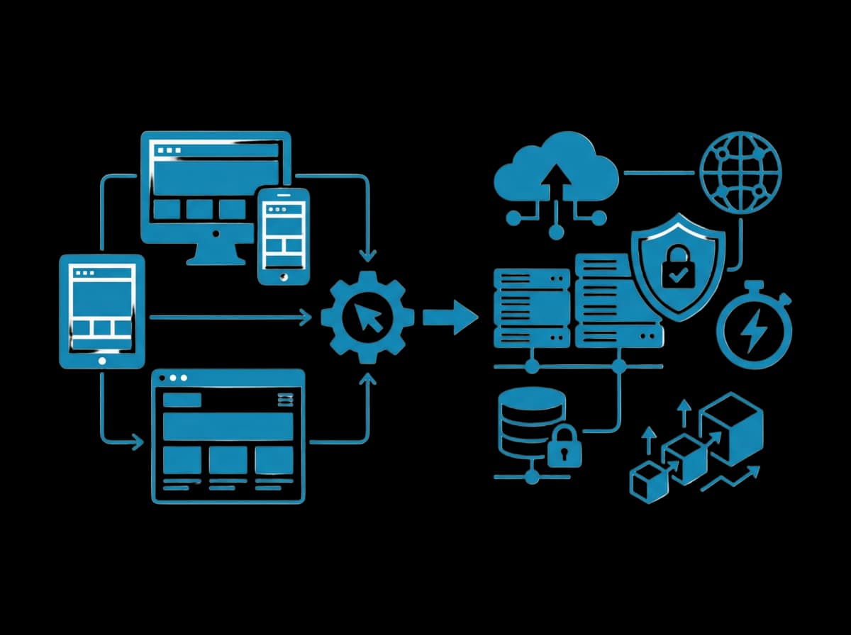 Web development ecosystem illustration